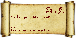 Száger József névjegykártya